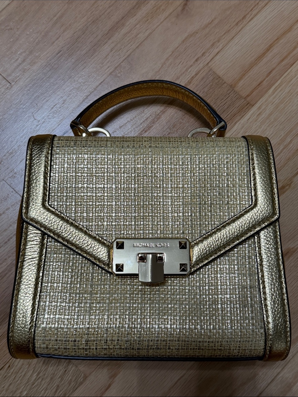 Michael Kors Metallic Gold Mini Top-Handle Bag